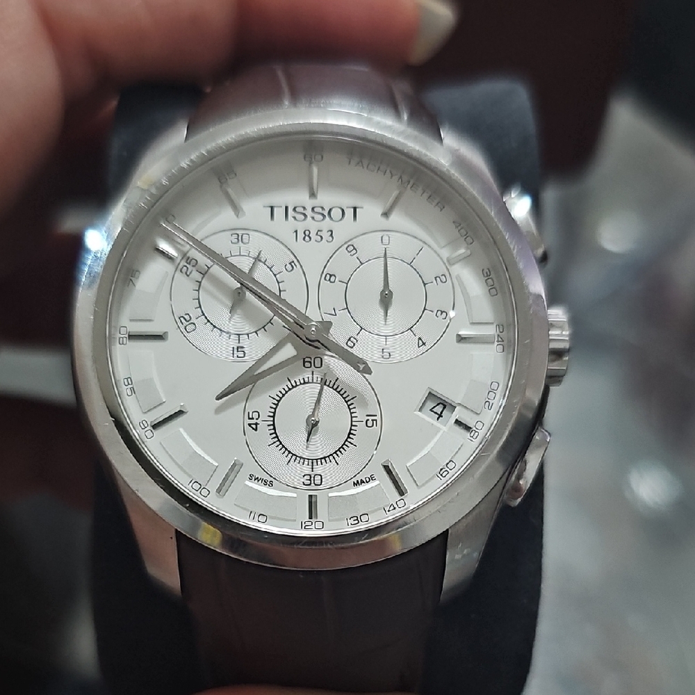 Tissot Silver Chronograph with White Dial